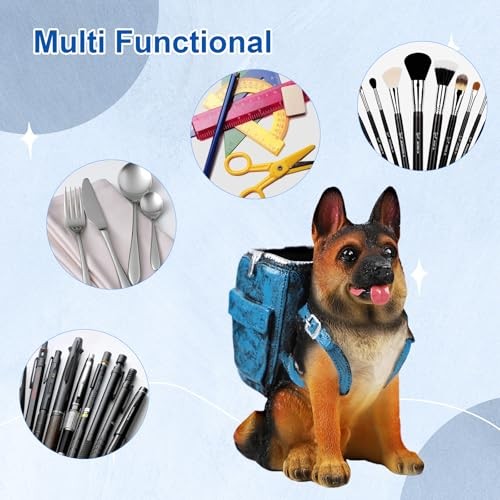 Cute Dog Pen Holder, German Shepherd Desk Organizers and Accessories, Funny - Picture 7 of 7