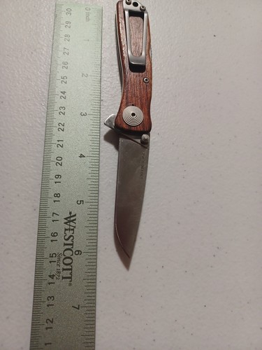 SOG Twitch II Folding Knife 2.63" AUS-8 Steel Blade Wood Handle 017 - Picture 5 of 5