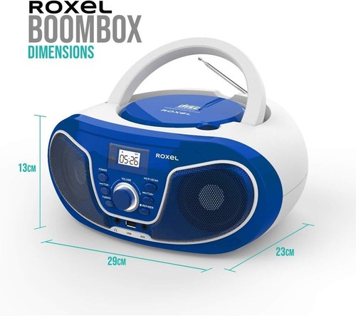 RCD-S70BT Portable Boombox CD Player with Remote Control, FM Radio, USB MP3 - Picture 3 of 7