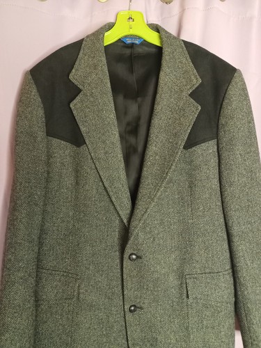 Pendelton Tweed Blazer Wool Black and Grey Dress Jacket 44 Long - Picture 2 of 17