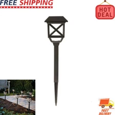 Solar LED Landscape Pathway Light W/ Plastic Lens 8 Lumens 6 Count Square Black