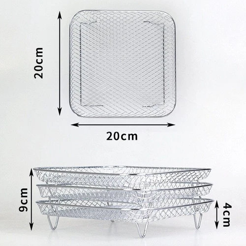 Air Fryer Rack Tray Stainless Steel Steaming Racks Air Fryer Tools Baking Pan - Bild 5 von 9