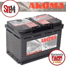 BATTERIA AUTO AKUMA 80 AH VORTEK = BOSCH 74 AH 12V 680A EN ORIGINALE NUOVA