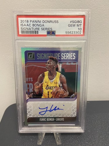 2018-19 Donruss Isaac Bonga Signature Series Rookie Auto PSA 10 GEM MT POP 4 Qty - Picture 3 of 4