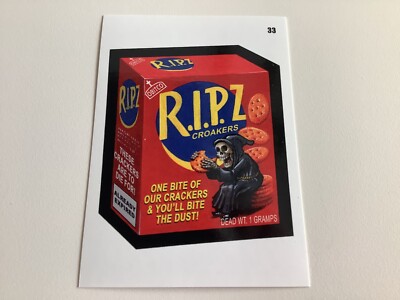 RITZ RIPZ CRACKERS 2024 TOPPS WACKY PACKAGES CARD, 33 GRIM REAPER NM CROAKERS