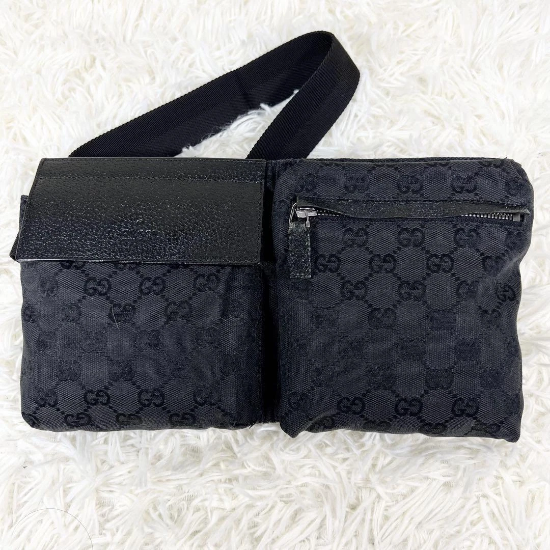 Gucci GG Supreme Waist Pouch bandoulière sac bandoulière noir argent quincaillerie