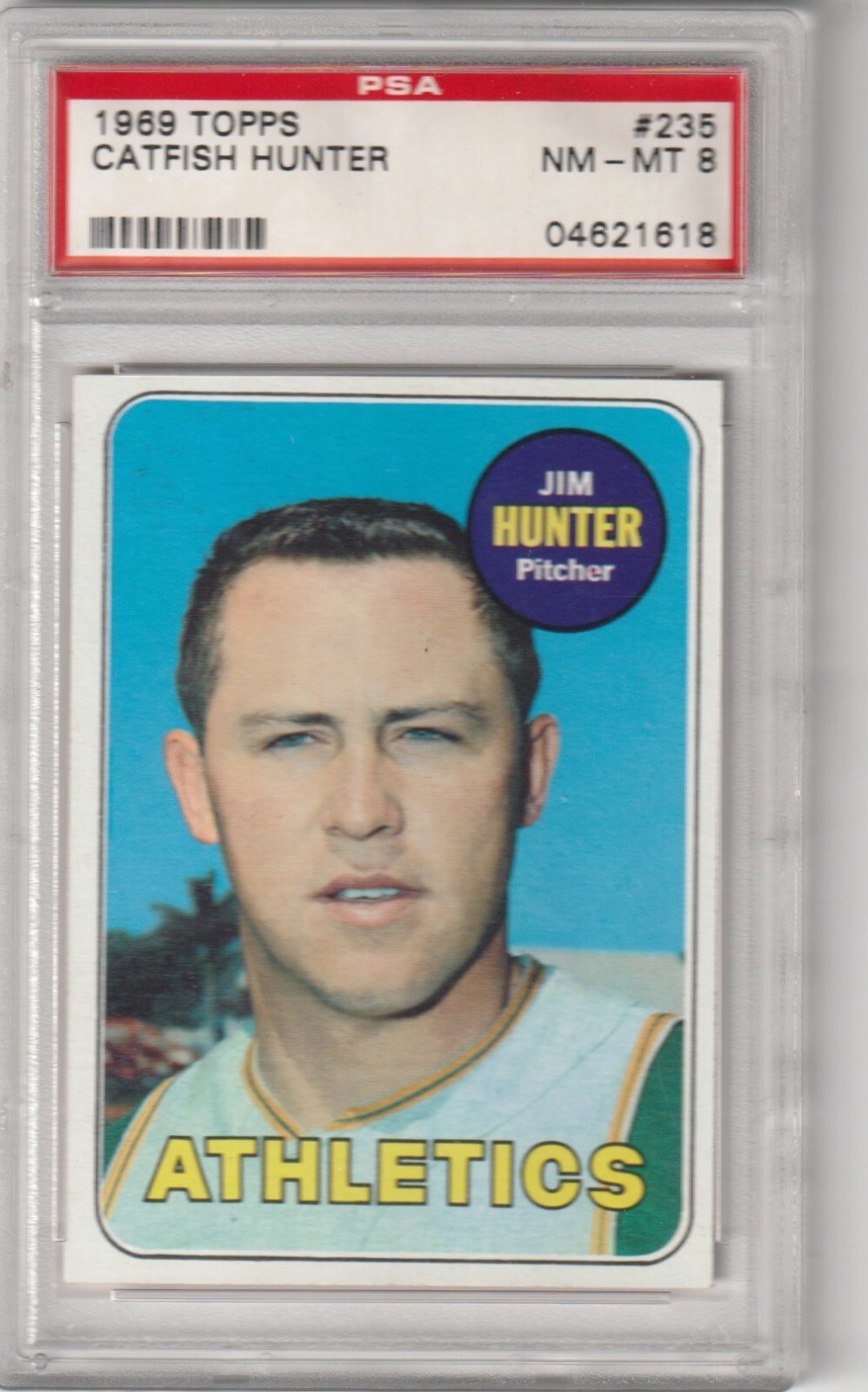 1969 Topps Catfish Hunter #235, PSA NM-MT 8