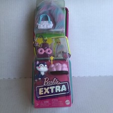 Barbie Extra kitty pet fashion pack faux fur jacket cloud purse NEW