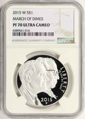 2015-W Proof $1 March of Dimes Commemorative Silver Dollar NGC PF70UCAM