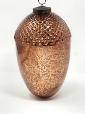 Kugel Style Mercury Glass Large Acorn Ornament 9" x 5.5" Bronze Brown Copper