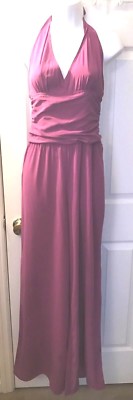 New ASOS Purple Halter Jumpsuit Jumper Romper Wide Leg Flowy Sz US UK  NWT