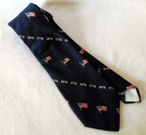 Mens Neck Tie Mag Neckwear 1776-1976 American flags - 第 1/2 張圖片