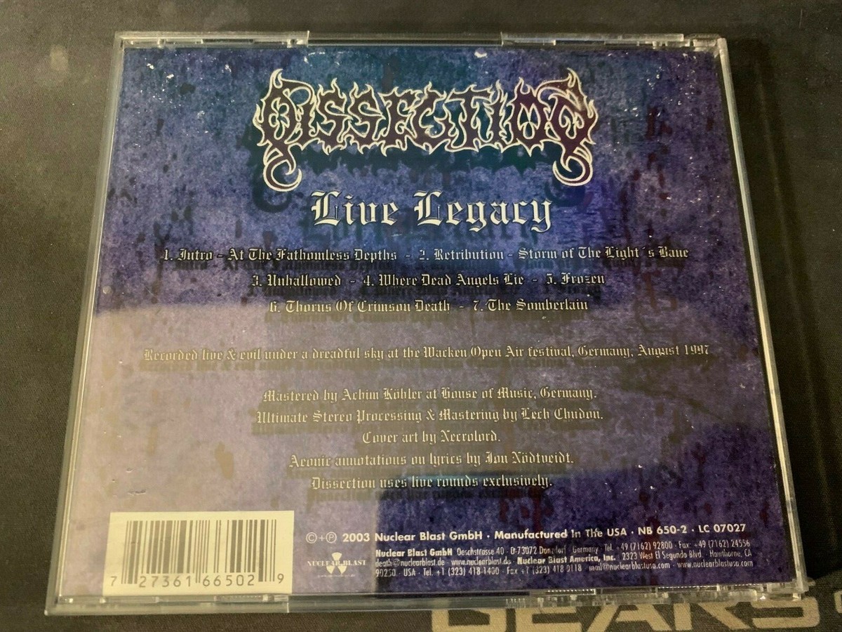 DISSECTION - Live Legacy - CD Used 727361665029| eBay