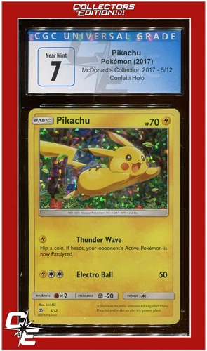 McDonald's Collection 2017 Pikachu Confetti Holo 5 CGC 7