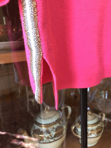 JCrew Crewcuts Hot Pink With Gold & Silver Metallic Stripes Size 12 - Picture 8 of 9
