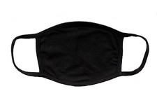Adult Blank Black Face Mask for Face Cover Washable Made in USA Bulk Lot Option