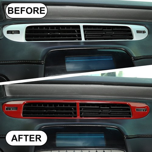 Cubierta de salida de ventilación de aire central para Chevrolet Camaro 2010-2015 accesorios rojos - Imagen 6 de 12