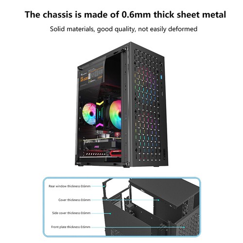 Micro ATX/ITX Transparent DIY PC Case Glass Desktop Computer Case HDD*2+SSD* _ou - Photo 4/14