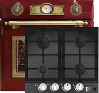 Kaiser Gas Herd Set EH6355 Rotem + Kcg 6387 Elektro Backofen + Gas Kochfeld 60Cm