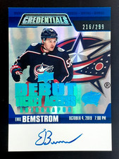 EMIL BEMSTROM 2019-20 UPPER DECK CREDENTIALS DEBUT TICKET AUTOS #216/299    3490
