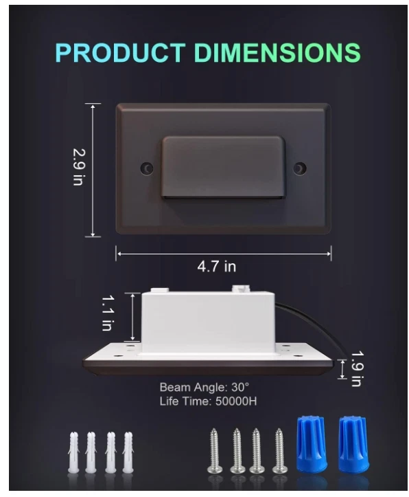 Paquete de 3 luces LED regulables de 5W, luz de escalera interior/exterior Foto 4 de 4