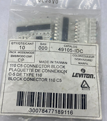 LEVITON 49105-IDC 110 C5 Connector Block C-5 DE TYPE 110 PACK OF 10 