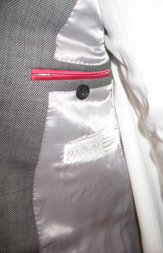 Suit 40 Regular Grey / Black NWT / Designer Rick Pallack / Sale Retail $1,195. - Picture 7 of 9