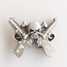 Vintage Rhinestones Skull W Gun Belt Buckle Gurtelschnalle also Stock in US