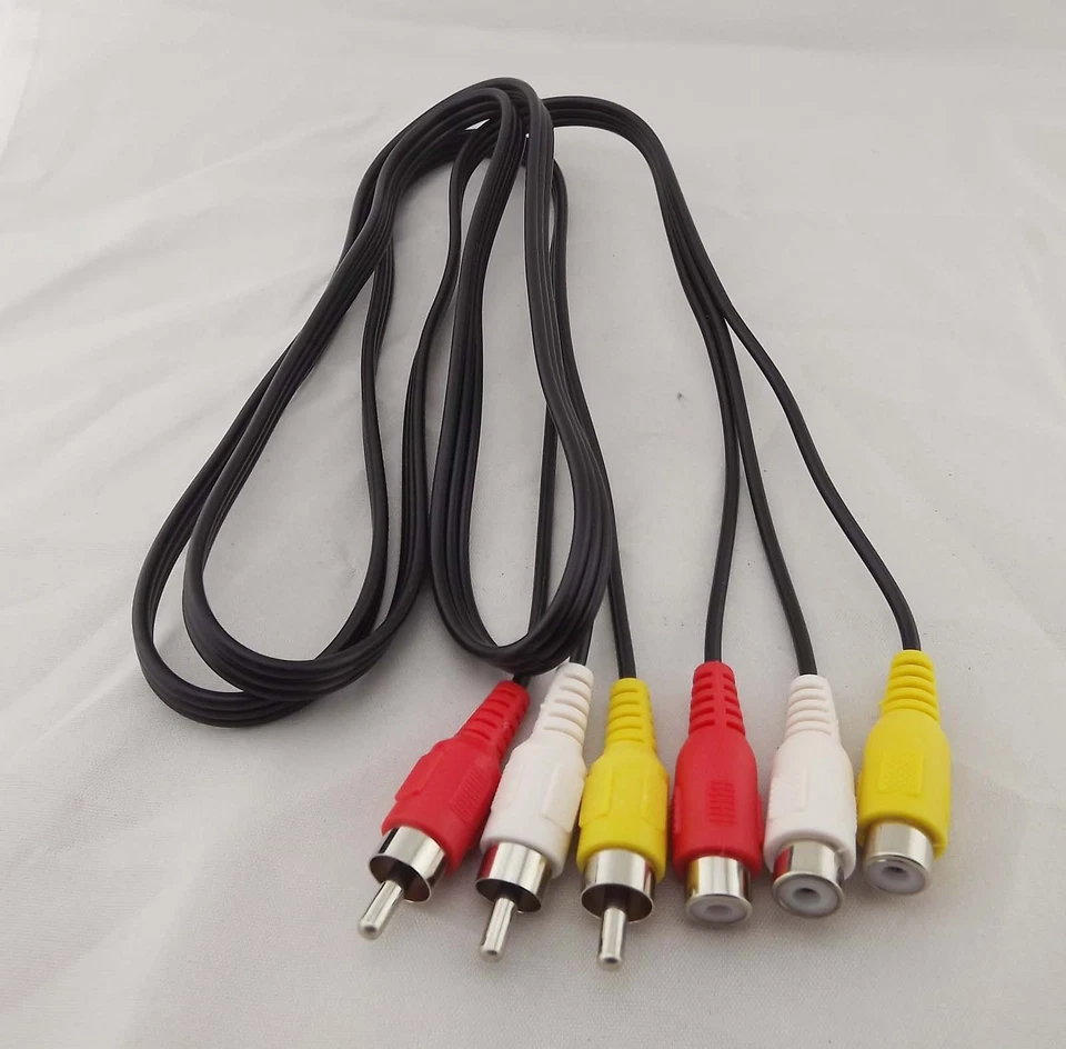 5ft 3 RCA (L+R+V) Male To 3 Female Extension Cable Composite AV TV Cord DVD HDTV - Image 3 of 4