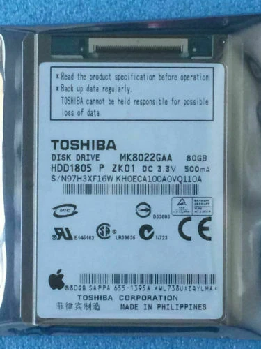 NEW1.8" MK8022GAA HDD1805 5MM ZIF Hard Disk Drive 80gb For iPod Classic 6TH gen - Image 2 of 3