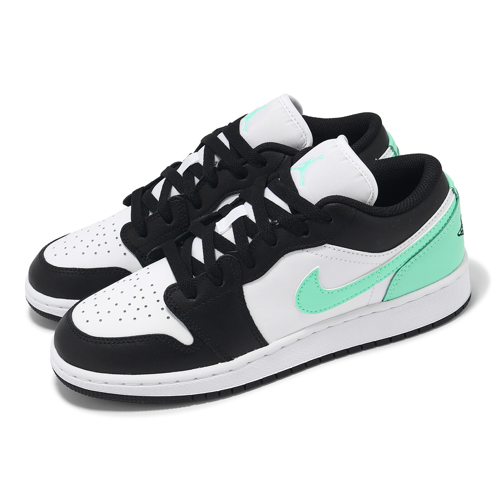 Детская молодежная повседневная обувь Nike Air Jordan 1 Low GS AJ1 Green Glow 553560-131