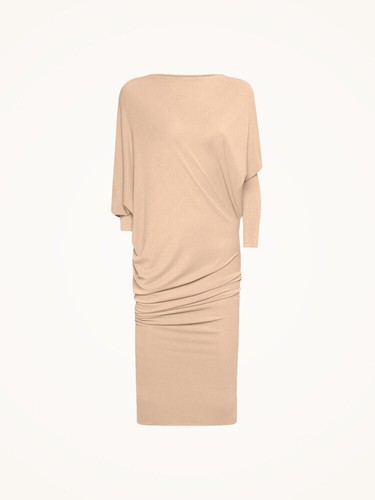 Wolford Crepe Jersey Dress • L • almond ... fließender feiner Jersey-Krepp-Stoff - Bild 2 von 11