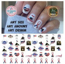 Veterans Waterslide Nail Decals Set Of 50  Instructions & Bonus