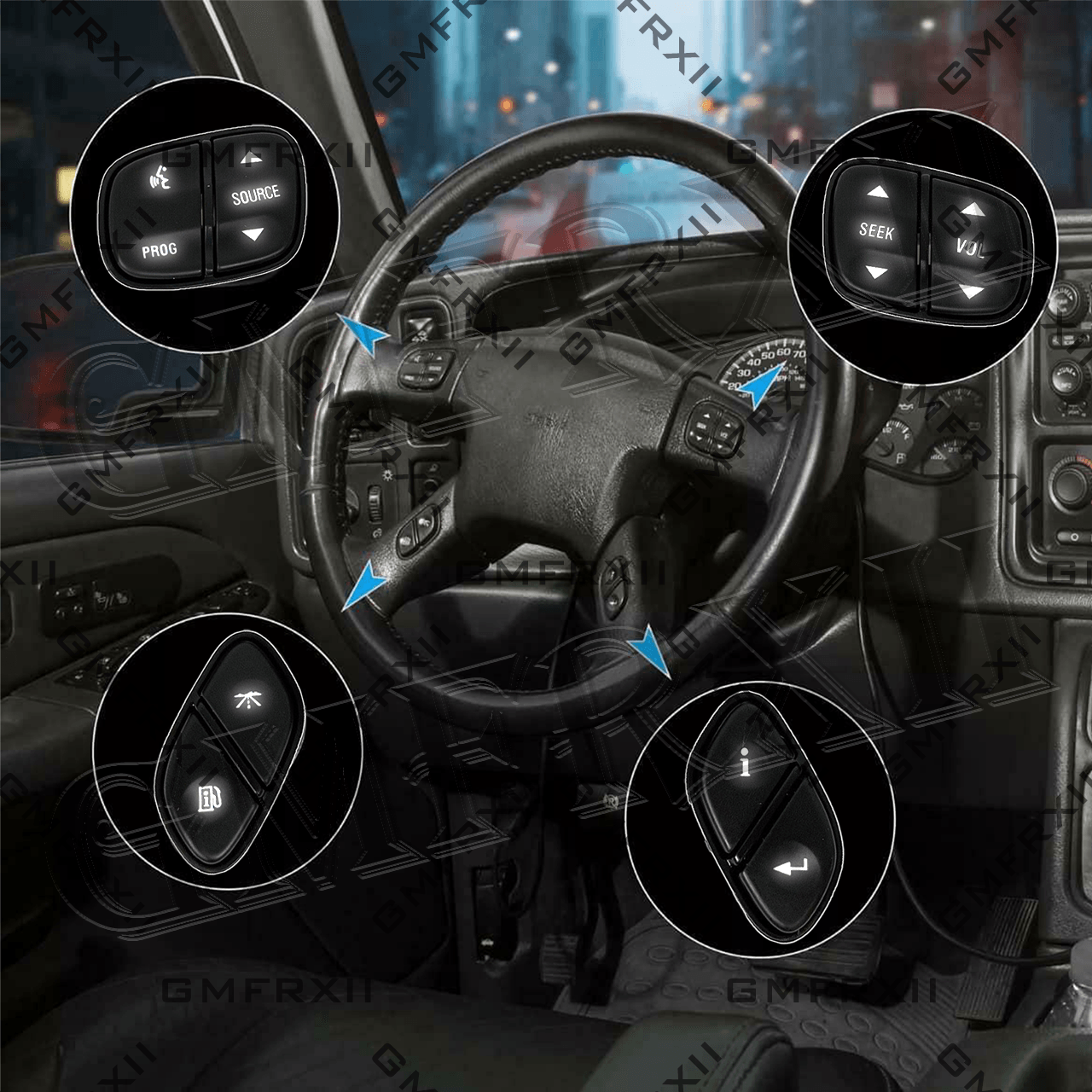 Chevy GM Steering Wheel Control Buttons White LEDs Set of 4 NEW eBay