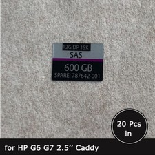 20pc of 787642 600GB SAS 2.5" HDD caddy tray label sticker for HPE