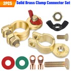 Brass Battery Terminal Positive & Negative Connectors Clamp Marine Top Post End