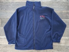 Vintage 90s Team USA Olympics Fleece Zip-up Jacket Men s Made In The USA Size M