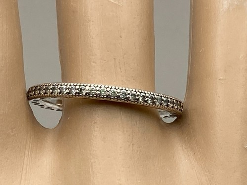 Authentic PANDORA ALE Sterling Silver Sparkling Pavé Band Ring Size 62 (US 10) - Picture 5 of 6