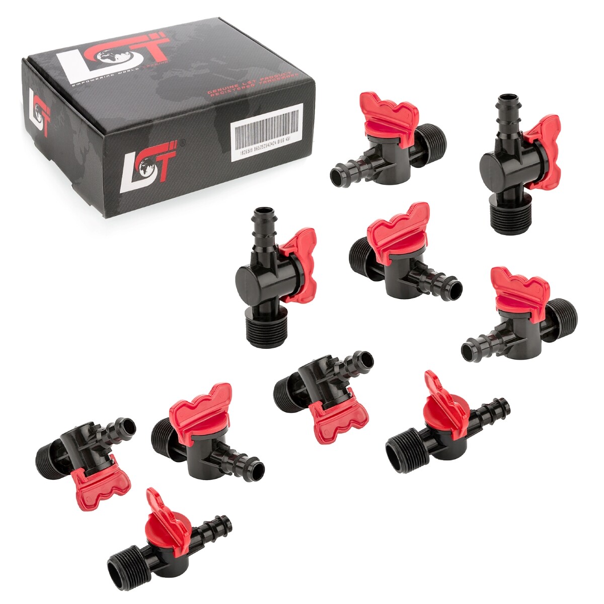 10x Ball Valve for PE Pipe Hose Drip Irrigation System 16x3/4""
