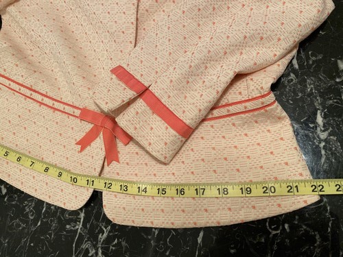 Nipon Boutique Women Sz 12 Pink Peplum Blazer Jacket Polka Dots Edging #116 - Picture 7 of 12