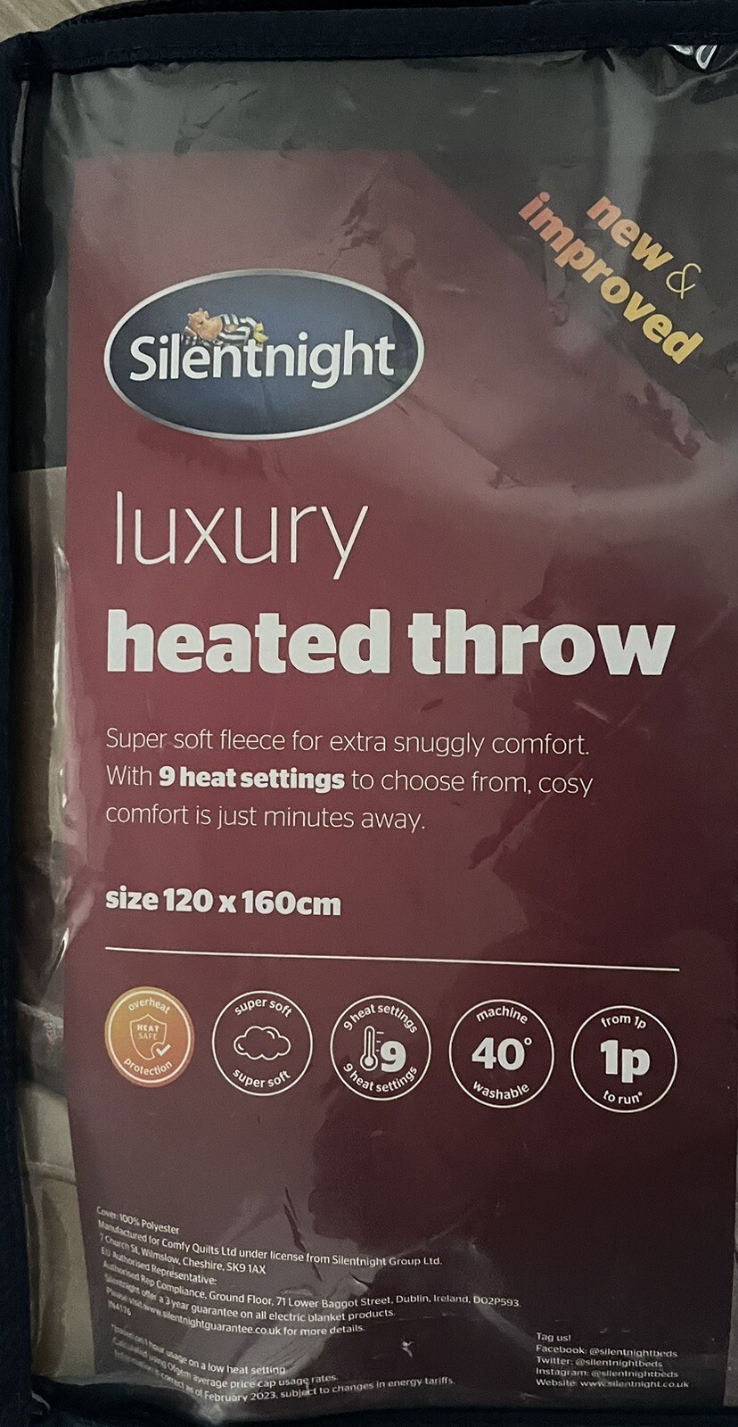 Silentnight Heated Throw Electric Over Blanket Soft Fleece Comfort