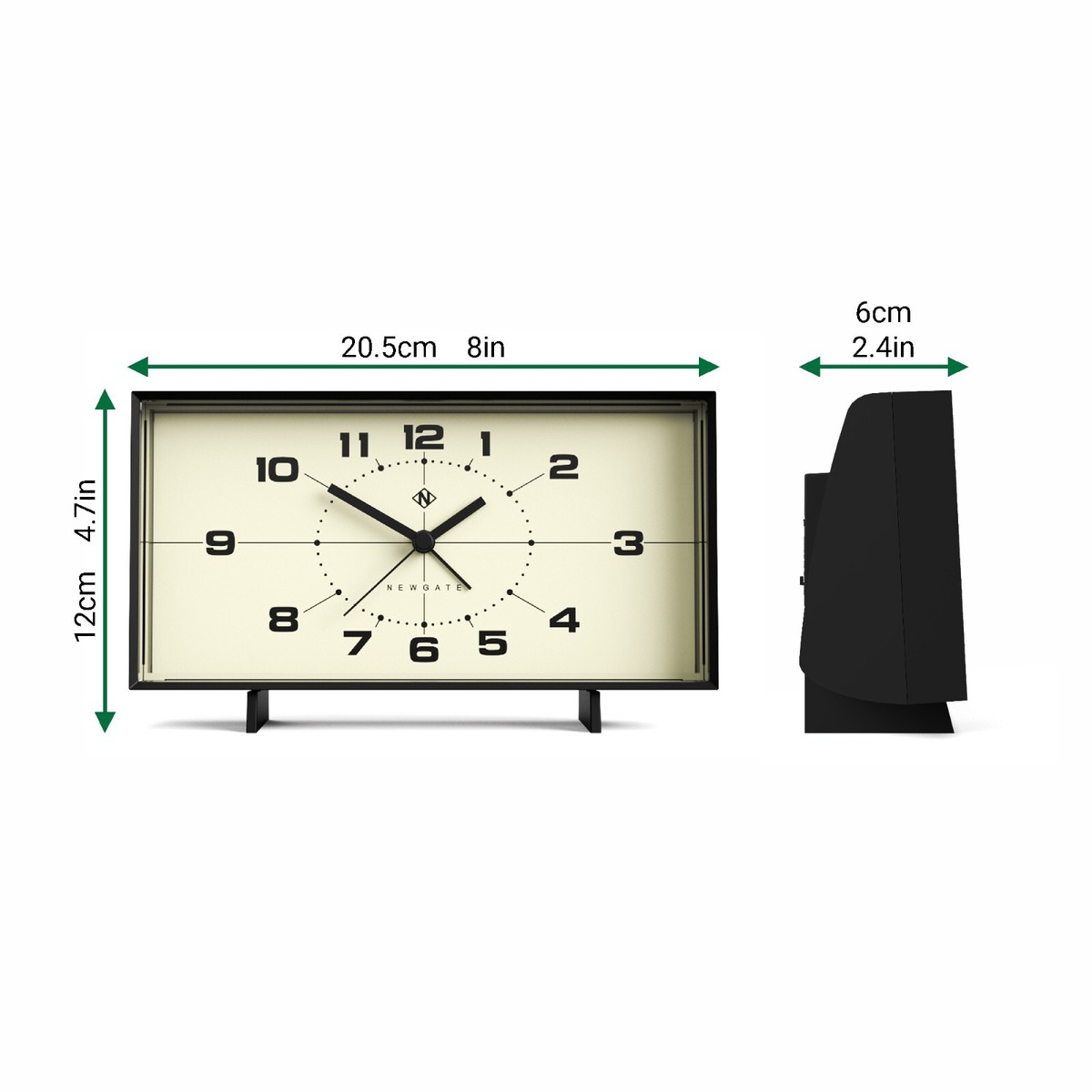 Newgate Wideboy アラームクロック - ブラック&クリーム Wideboy Alarm Clock - Black/White – MoMA Design Store
