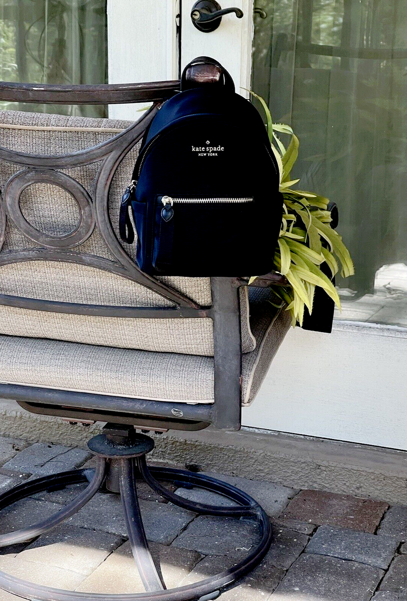KATE SPADE CHELSEA NYLON MINI SMALL BACKPACK BLACK TOTE TRAVEL BAG