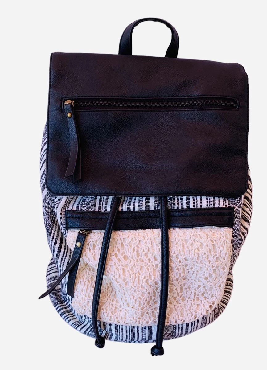 NWOT - Madden Girl Brown and Navy Striped Backpack Madden Girl | Bags | Madden Girl Striped Backpack | Poshmark main image 3