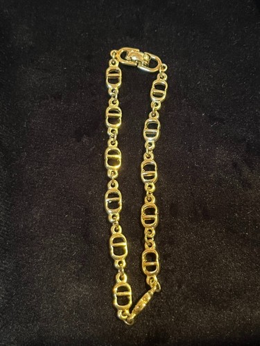 Brazalete Cadena CHRISTIAN DIOR AUTÉNTICO Logotipo Vintage CD F/S F/S Oro 112a - Imagen 3 de 12