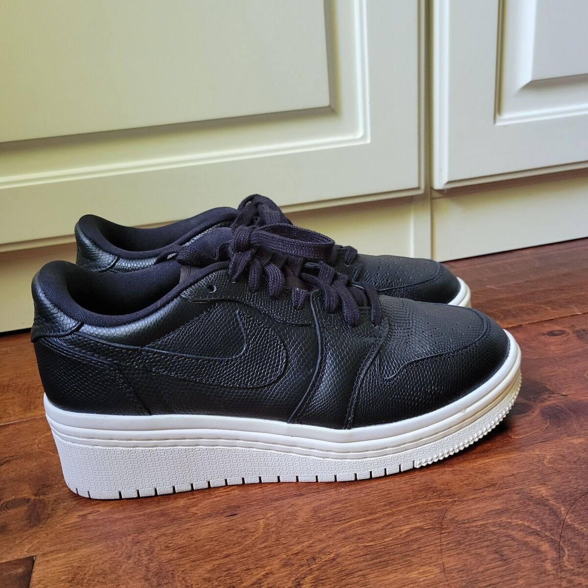 NIKE Air Jordan 1 Retro Low Lifted Black Phantom Black NIKE Air Jordan 1 Retro Low Lifted Black Phantom Black
