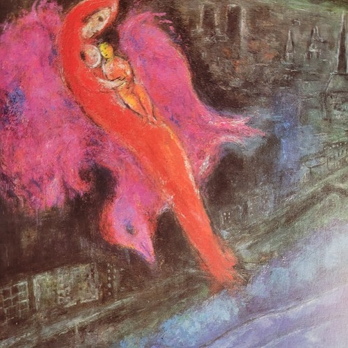 Marc Chagall The Seine Bridges Offset Lithograph Matted Vintage Collectible - Picture 2 of 3