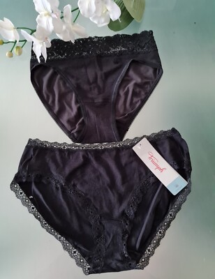 Triumph Just Basics Decor Hipster + Cotton Feel Lace Tai Slip 2 Stück Gr 40