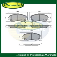 Premier Front Brake Pads Set Fits Honda FR-V 2004- Stream 2001-2006