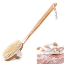 Natural Bath Brush with Long Wooden Handle Shower Body Brush Shower Back